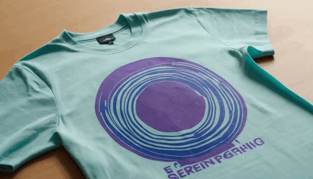 Kaos dengan sablon rubber timbul